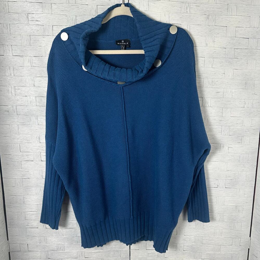 Marble‎ cowl neck sweater decorative buttons dolman triedMom nautical Lagenlook